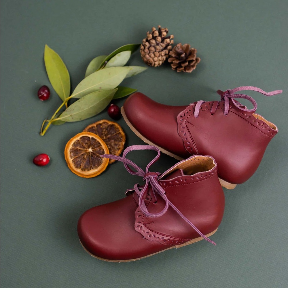 Elegant Burgundy Baby Walker Shoes